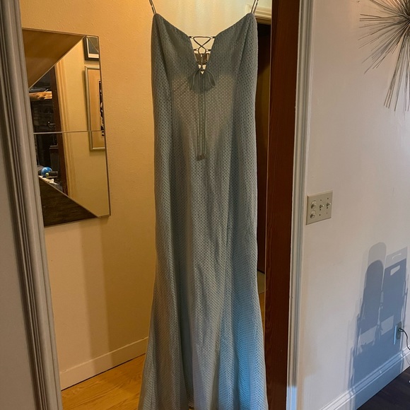 Significant Other Crochet Lace-up mint green maxi dress from Revolve size 8 - Picture 7 of 7